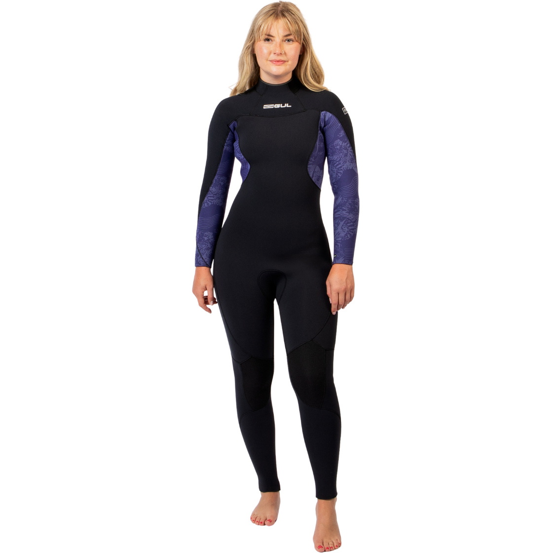 2026 Gul Womens Yulex Flexor 5/4mm Back Zip Wetsuit FX1224-BKTB - Black / Tiebird